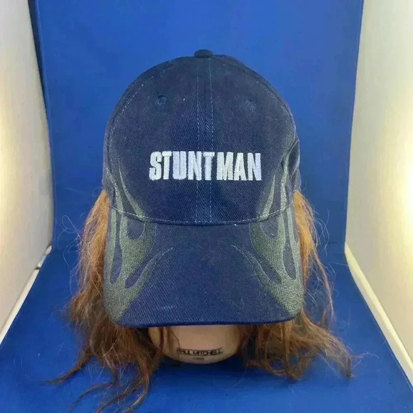 Stuntman Embroidered Cap with Flame Design - Picture 1 of 5